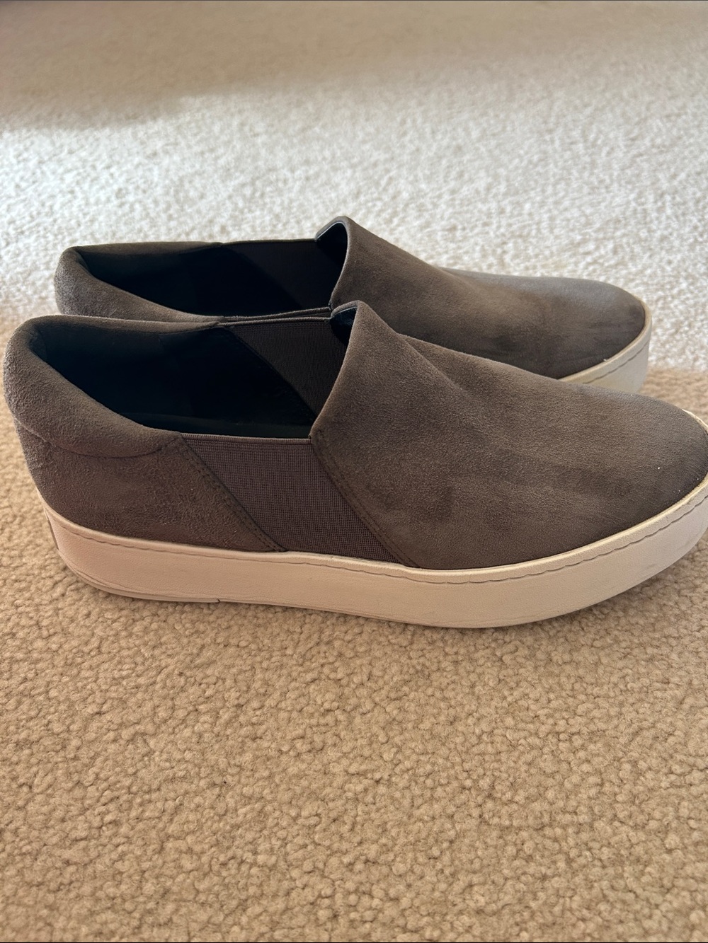 Vince Grey Suede Slip-on Loafers Size 8
